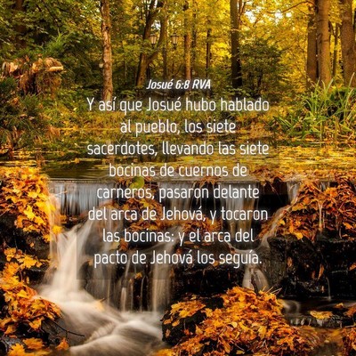 Picture 04 - Josué 6:8 RVA - Y así que Josué hubo hablado al pueblo, los - Bible Verse Picture