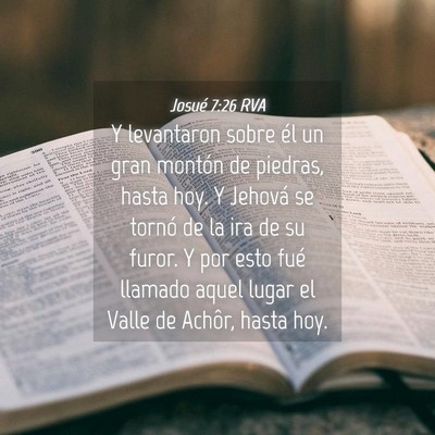 Picture 04 - Josué 7:26 RVA - Y levantaron sobre él un gran montón de - Bible Verse Picture