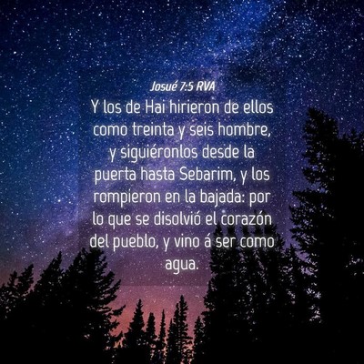 Picture 04 - Josué 7:5 RVA - Y los de Hai hirieron de ellos como treinta y - Bible Verse Picture