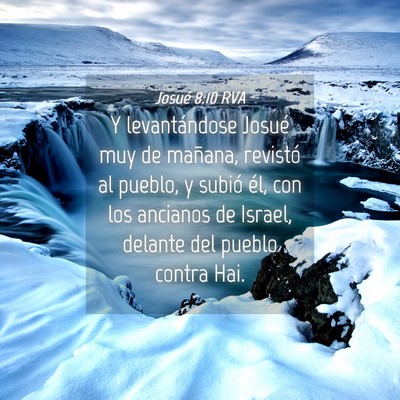 Picture 04 - Josué 8:10 RVA - Y levantándose Josué muy de mañana, revistó - Bible Verse Picture
