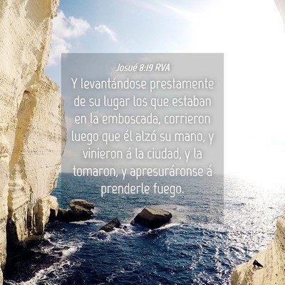 Picture 04 - Josué 8:19 RVA - Y levantándose prestamente de su lugar los que - Bible Verse Picture