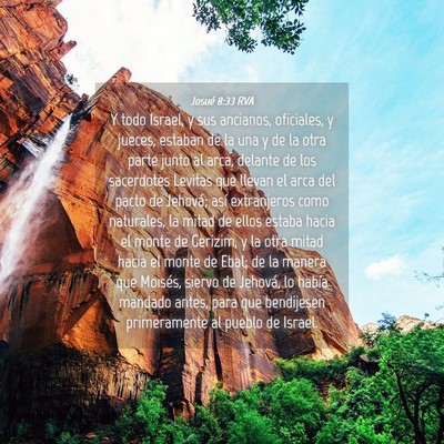Picture 04 - Josué 8:33 RVA - Y todo Israel, y sus ancianos, oficiales, y - Bible Verse Picture