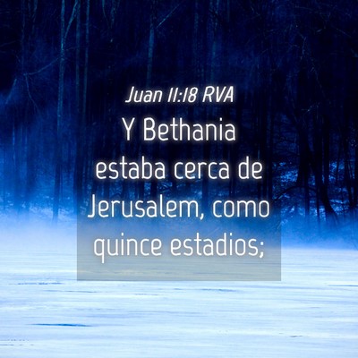 Picture 04 - Juan 11:18 RVA - Y Bethania estaba cerca de Jerusalem, como quince - Bible Verse Picture