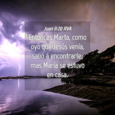 Picture 04 - Juan 11:20 RVA - Entonces Marta, como oyó que Jesús venía, - Bible Verse Picture