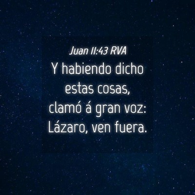 Picture 04 - Juan 11:43 RVA - Y habiendo dicho estas cosas, clamó á gran voz: - Bible Verse Picture