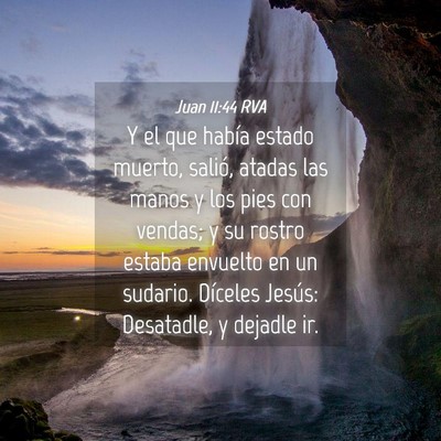 Picture 04 - Juan 11:44 RVA - Y el que había estado muerto, salió, atadas las - Bible Verse Picture