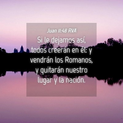 Picture 04 - Juan 11:48 RVA - Si le dejamos así, todos creerán en él: y - Bible Verse Picture