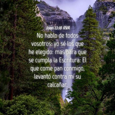 Picture 04 - Juan 13:18 RVA - No hablo de todos vosotros: yo sé los que he - Bible Verse Picture