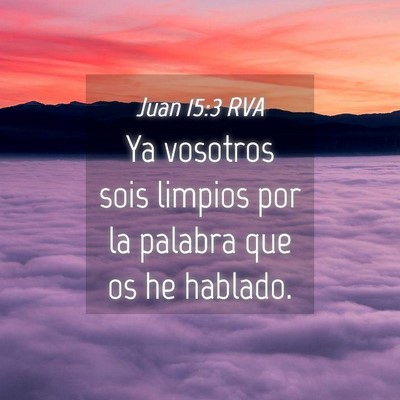 Picture 04 - Juan 15:3 RVA - Ya vosotros sois limpios por la palabra que os he - Bible Verse Picture