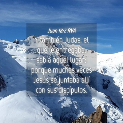 Picture 04 - Juan 18:2 RVA - Y también Judas, el que le entregaba, sabía - Bible Verse Picture