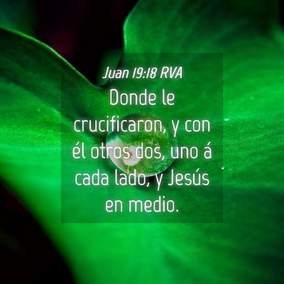Picture 04 - Juan 19:18 RVA - Donde le crucificaron, y con él otros dos, uno - Bible Verse Picture