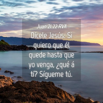 Picture 04 - Juan 21:22 RVA - Dícele Jesús: Si quiero que él quede hasta que - Bible Verse Picture