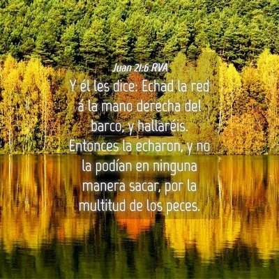 Picture 04 - Juan 21:6 RVA - Y él les dice: Echad la red á la mano derecha - Bible Verse Picture