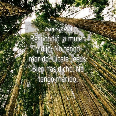 Picture 04 - Juan 4:17 RVA - Respondió la mujer, y dijo: No tengo marido. - Bible Verse Picture