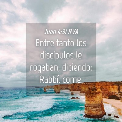 Picture 04 - Juan 4:31 RVA - Entre tanto los discípulos le rogaban, diciendo: - Bible Verse Picture