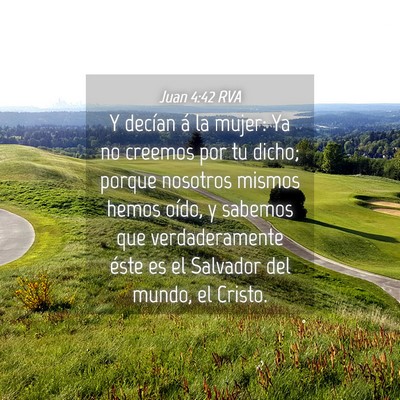 Picture 04 - Juan 4:42 RVA - Y decían á la mujer: Ya no creemos por tu - Bible Verse Picture