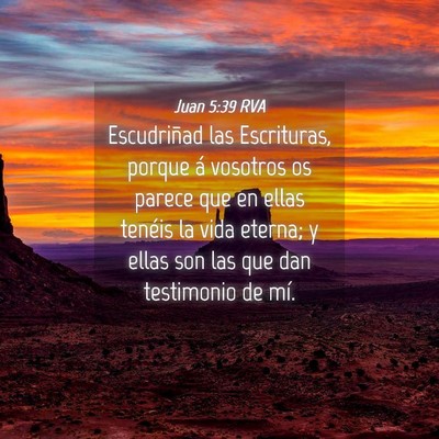 Picture 04 - Juan 5:39 RVA - Escudriñad las Escrituras, porque á vosotros os - Bible Verse Picture