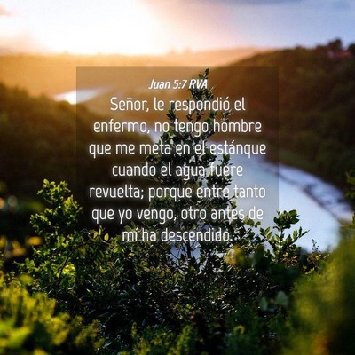 Picture 04 - Juan 5:7 RVA - Señor, le respondió el enfermo, no tengo hombre - Bible Verse Picture