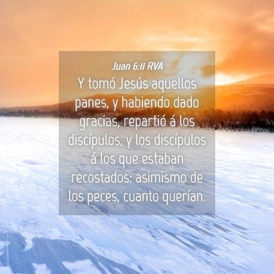 Picture 04 - Juan 6:11 RVA - Y tomó Jesús aquellos panes, y habiendo dado - Bible Verse Picture