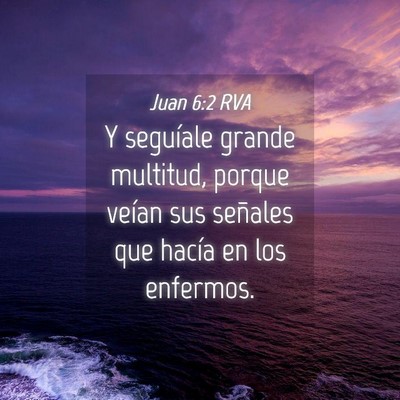Picture 04 - Juan 6:2 RVA - Y seguíale grande multitud, porque veían sus - Bible Verse Picture