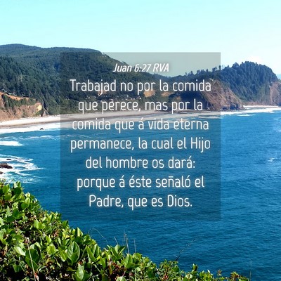 Picture 04 - Juan 6:27 RVA - Trabajad no por la comida que perece, mas por la - Bible Verse Picture