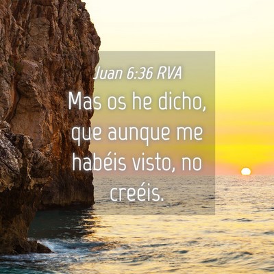 Picture 04 - Juan 6:36 RVA - Mas os he dicho, que aunque me habéis visto, no - Bible Verse Picture