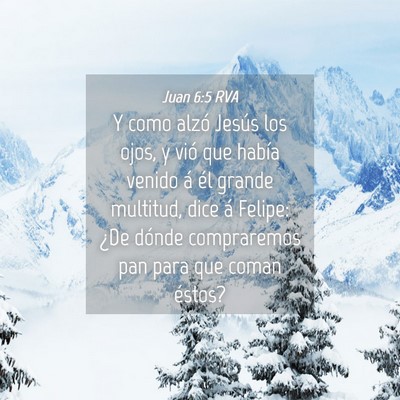 Picture 04 - Juan 6:5 RVA - Y como alzó Jesús los ojos, y vió que había - Bible Verse Picture