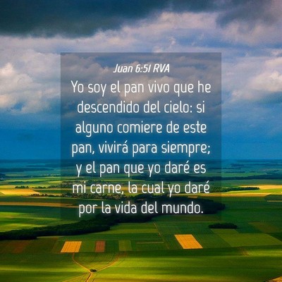 Picture 04 - Juan 6:51 RVA - Yo soy el pan vivo que he descendido del cielo: - Bible Verse Picture