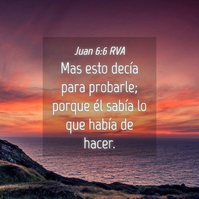 Picture 04 - Juan 6:6 RVA - Mas esto decía para probarle; porque él sabía - Bible Verse Picture