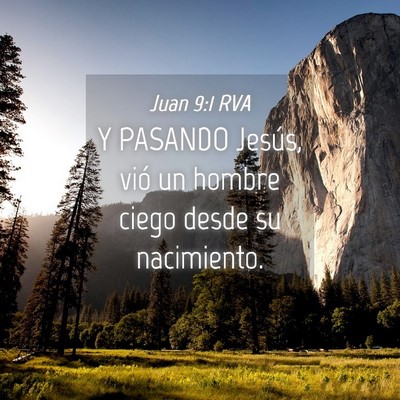 Picture 04 - Juan 9:1 RVA - Y PASANDO Jesús, vió un hombre ciego desde su - Bible Verse Picture