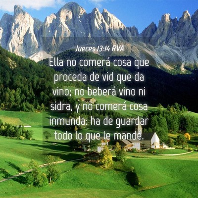 Picture 04 - Jueces 13:14 RVA - Ella no comerá cosa que proceda de vid que da - Bible Verse Picture