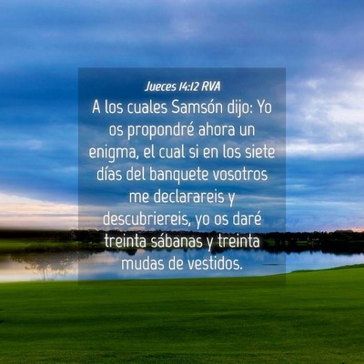 Picture 04 - Jueces 14:12 RVA - A los cuales Samsón dijo: Yo os propondré ahora - Bible Verse Picture
