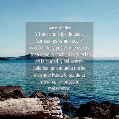 Picture 04 - Jueces 16:2 RVA - Y fué dicho á los de Gaza: Samsón es venido - Bible Verse Picture