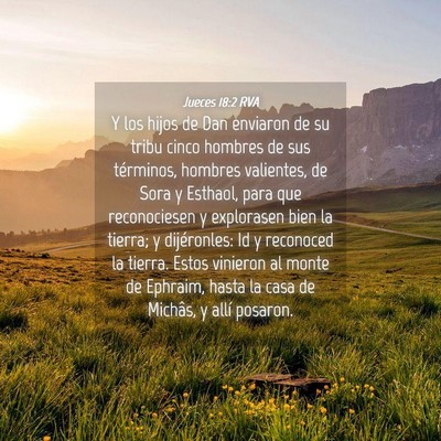 Picture 04 - Jueces 18:2 RVA - Y los hijos de Dan enviaron de su tribu cinco - Bible Verse Picture