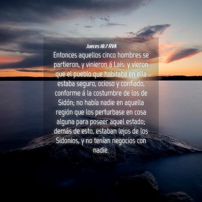 Picture 04 - Jueces 18:7 RVA - Entonces aquellos cinco hombres se partieron, y - Bible Verse Picture