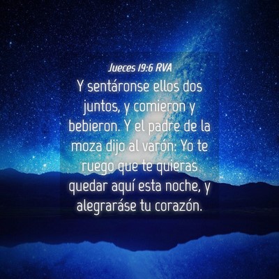 Picture 04 - Jueces 19:6 RVA - Y sentáronse ellos dos juntos, y comieron y - Bible Verse Picture