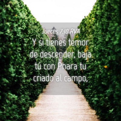 Picture 04 - Jueces 7:10 RVA - Y si tienes temor de descender, baja tú con - Bible Verse Picture