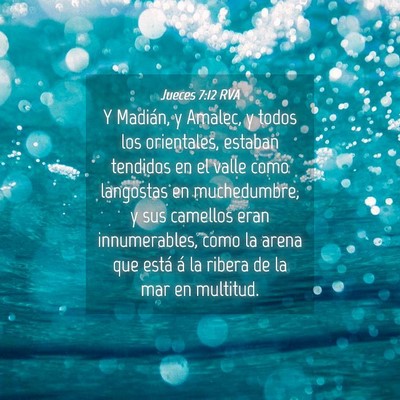 Picture 04 - Jueces 7:12 RVA - Y Madián, y Amalec, y todos los orientales, - Bible Verse Picture