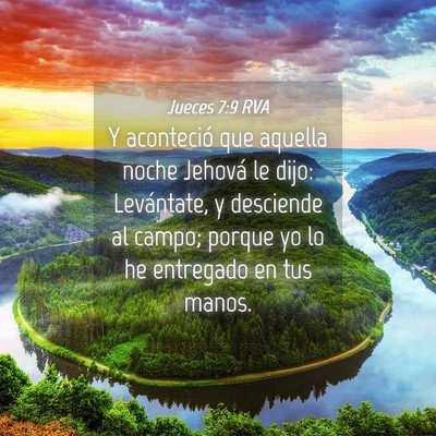 Picture 04 - Jueces 7:9 RVA - Y aconteció que aquella noche Jehová le dijo: - Bible Verse Picture