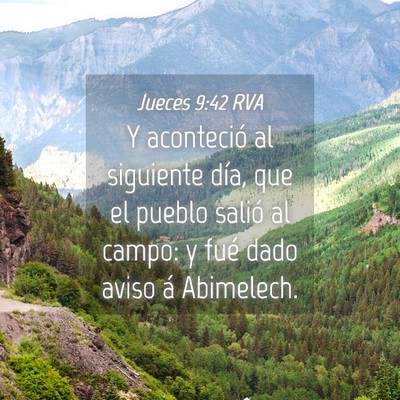 Picture 04 - Jueces 9:42 RVA - Y aconteció al siguiente día, que el pueblo - Bible Verse Picture