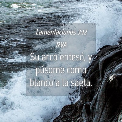 Picture 04 - Lamentaciones 3:12 RVA - Su arco entesó, y púsome como blanco a la - Bible Verse Picture