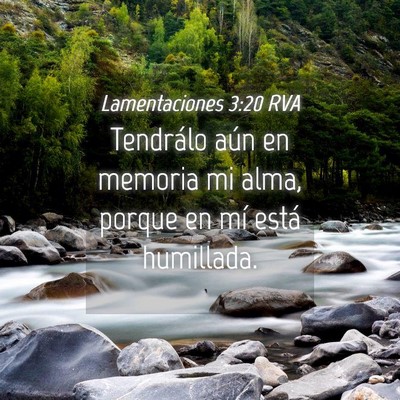 Picture 04 - Lamentaciones 3:20 RVA - Tendrálo aún en memoria mi alma, porque en mí - Bible Verse Picture