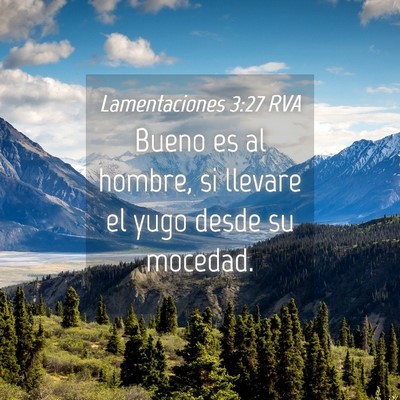 Picture 04 - Lamentaciones 3:27 RVA - Bueno es al hombre, si llevare el yugo desde su - Bible Verse Picture
