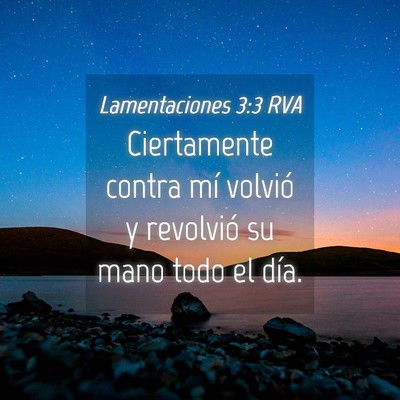 Picture 04 - Lamentaciones 3:3 RVA - Ciertamente contra mí volvió y revolvió su - Bible Verse Picture