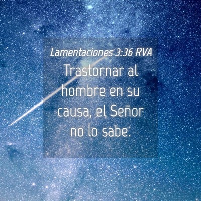 Picture 04 - Lamentaciones 3:36 RVA - Trastornar al hombre en su causa, el Señor no lo - Bible Verse Picture
