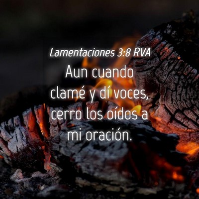 Picture 04 - Lamentaciones 3:8 RVA - Aun cuando clamé y dí voces, cerro los oídos a - Bible Verse Picture