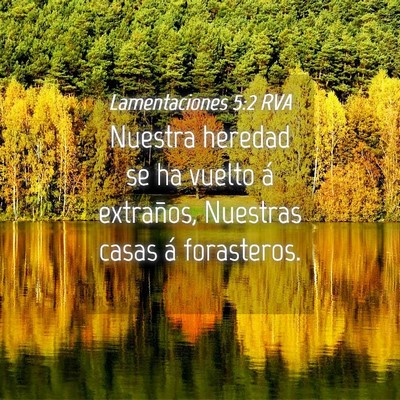 Picture 04 - Lamentaciones 5:2 RVA - Nuestra heredad se ha vuelto á extraños, - Bible Verse Picture