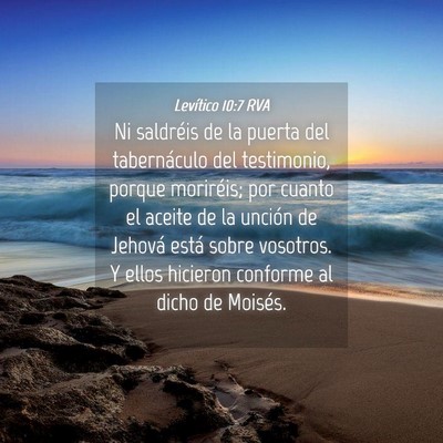 Picture 04 - Levítico 10:7 RVA - Ni saldréis de la puerta del tabernáculo del - Bible Verse Picture