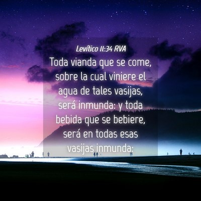 Picture 04 - Levítico 11:34 RVA - Toda vianda que se come, sobre la cual viniere el - Bible Verse Picture