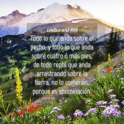 Picture 04 - Levítico 11:42 RVA - Todo lo que anda sobre el pecho, y todo lo que - Bible Verse Picture